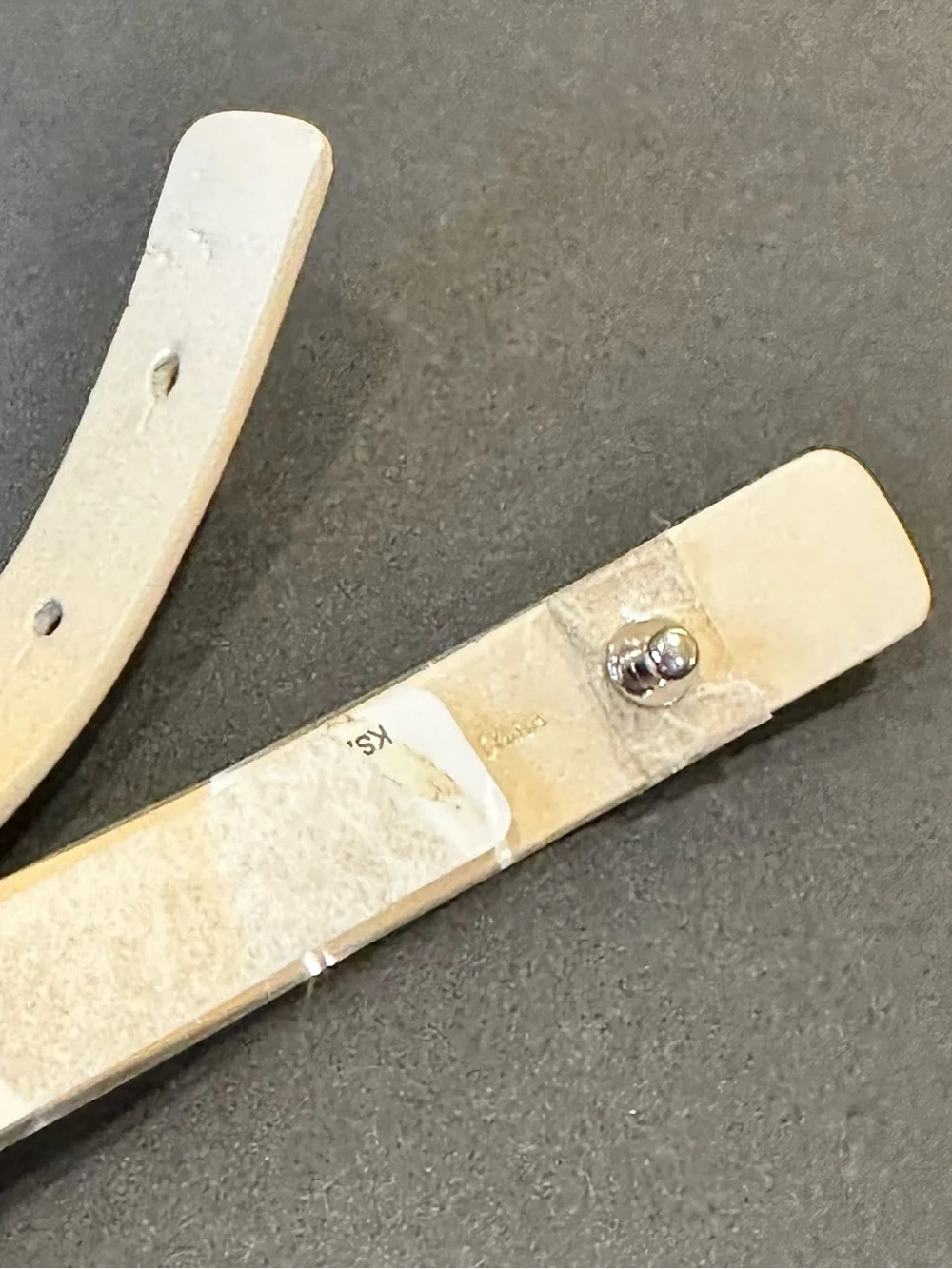 Kate Spade Pave Rhinestone Leather Belt Ivory White Size S
